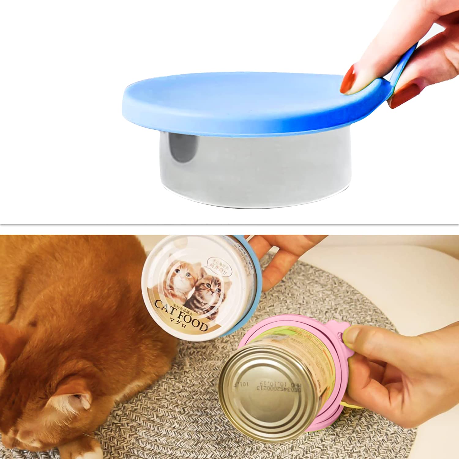 Coperchi Per Lattine Cibo Cane/Gatto - 2 Pezzi Con Misurini, In Silicone Alimentare - Foto 9