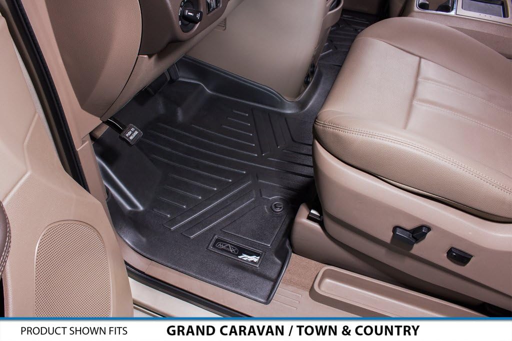 SMARTLINER Floor Mats 3 Row Liner Set Compatible with 2008-2016 Chrysler Town & Country - Image 2