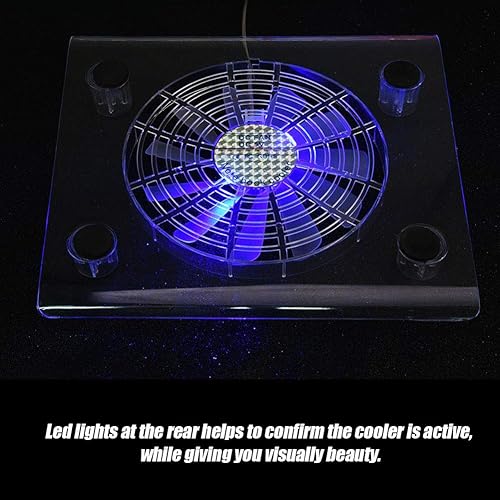 Miniatura 6 de ASHATA Portátil delgado silencioso alimentado por USB portátil portátil enfriador almohadilla de enfriamiento, luces LED RGB USB enfriador portátil