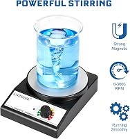 ANZESER Mágneses Keverő 3500 RPM, 3000ml Keverési Kapacitás Mágneses Rudakkal 2