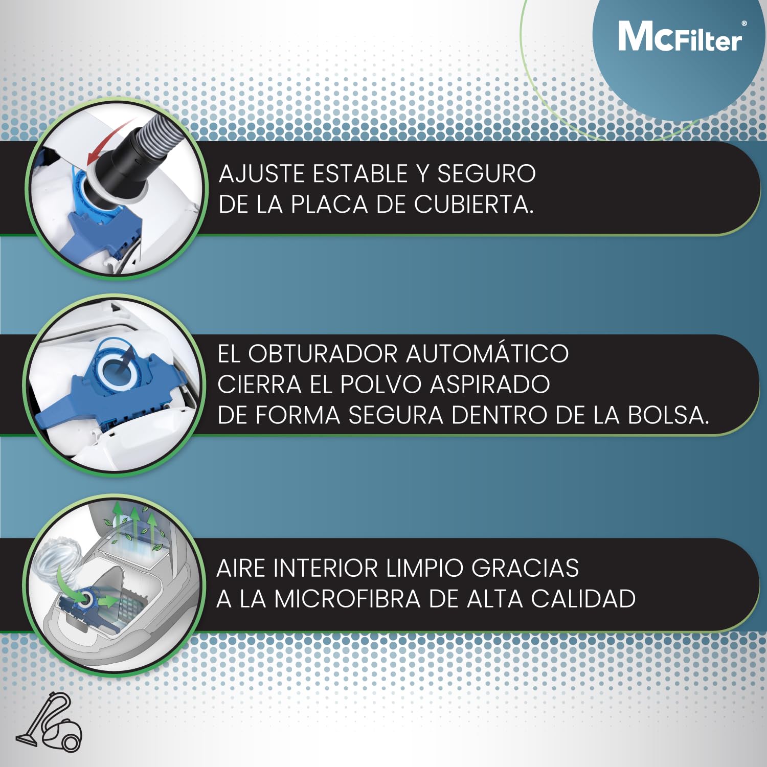 McFilter | 48 bolsas de polvo adecuadas para aspiradoras Miele serie GN S2 S4 S5 S6 S8, Complete C2/C3, Classic C1 | bolsa de polvo incl. 24 filtros | MAXI BOX