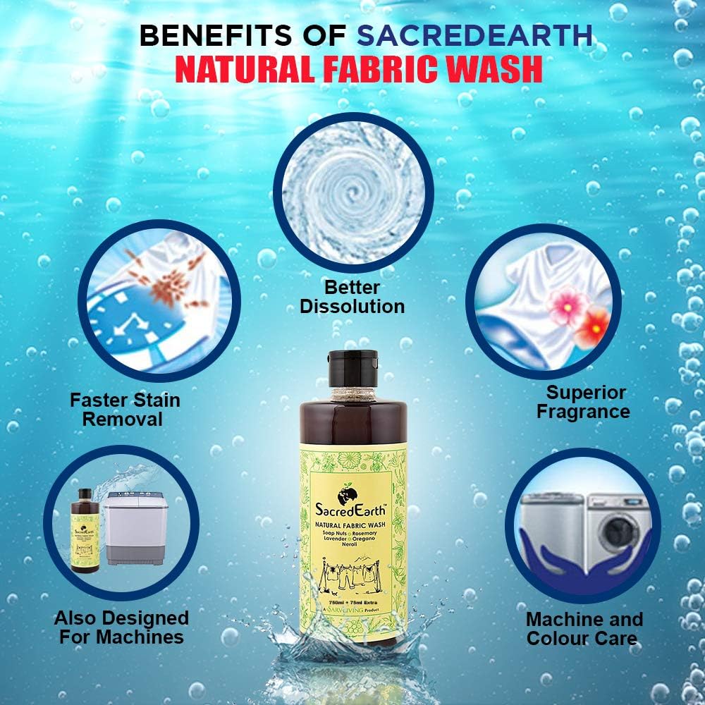 Natural Fabric Liquid Wash With Soap Nuts, Rosemary, Lavender, Oregano And Neroli (750 Ml)
