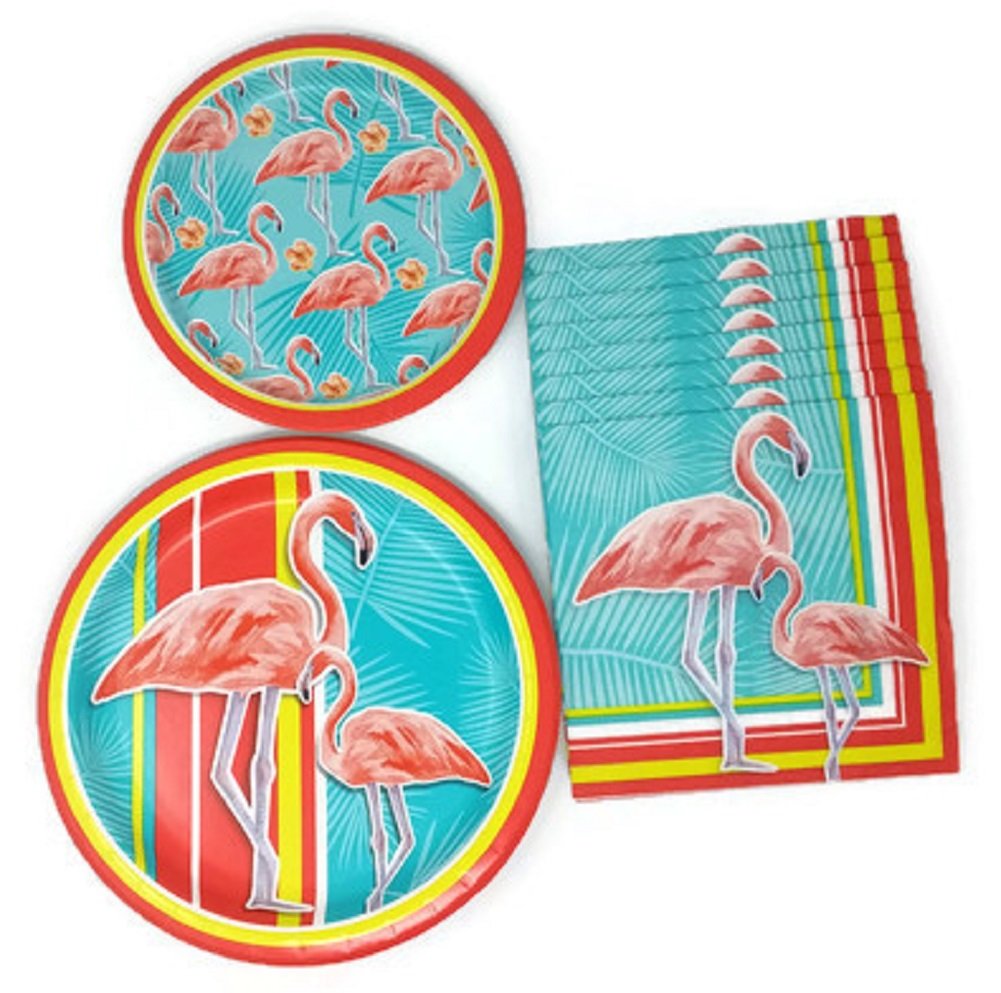 Buy Flamingo Paper Plates and Napkins Luau Tropical Hawaiian Theme