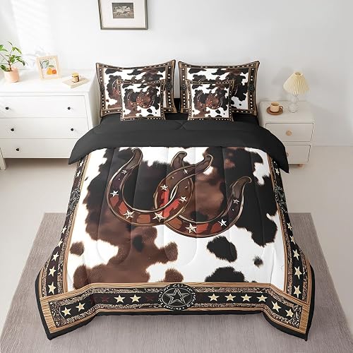 Feelyou Western Comforter Set Full Size 7 Pieces Cowboy Rodeo