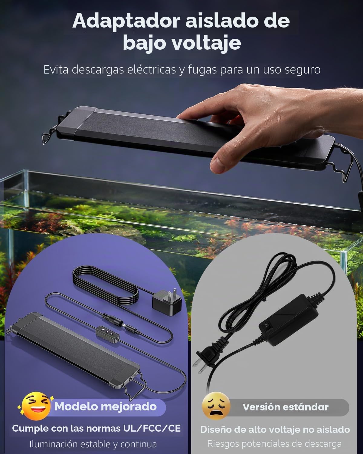 Pawfly Luz de acuario para tanques de 75 a 90 cm, 21 W lámpara para pecera, espectro completo, lámpara LED extensible con temporizador, modos día/noche y brillo ajustable para agua dulce
