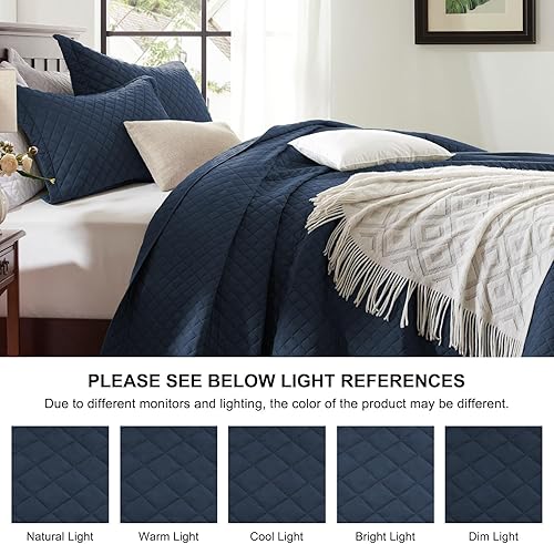 Vista 71 de SunStyle Home - Juego de colcha de cama de microfibra, ligero y suave, reversible, patrón de colcha, colchas para todas las estaciones. 01 - Verde