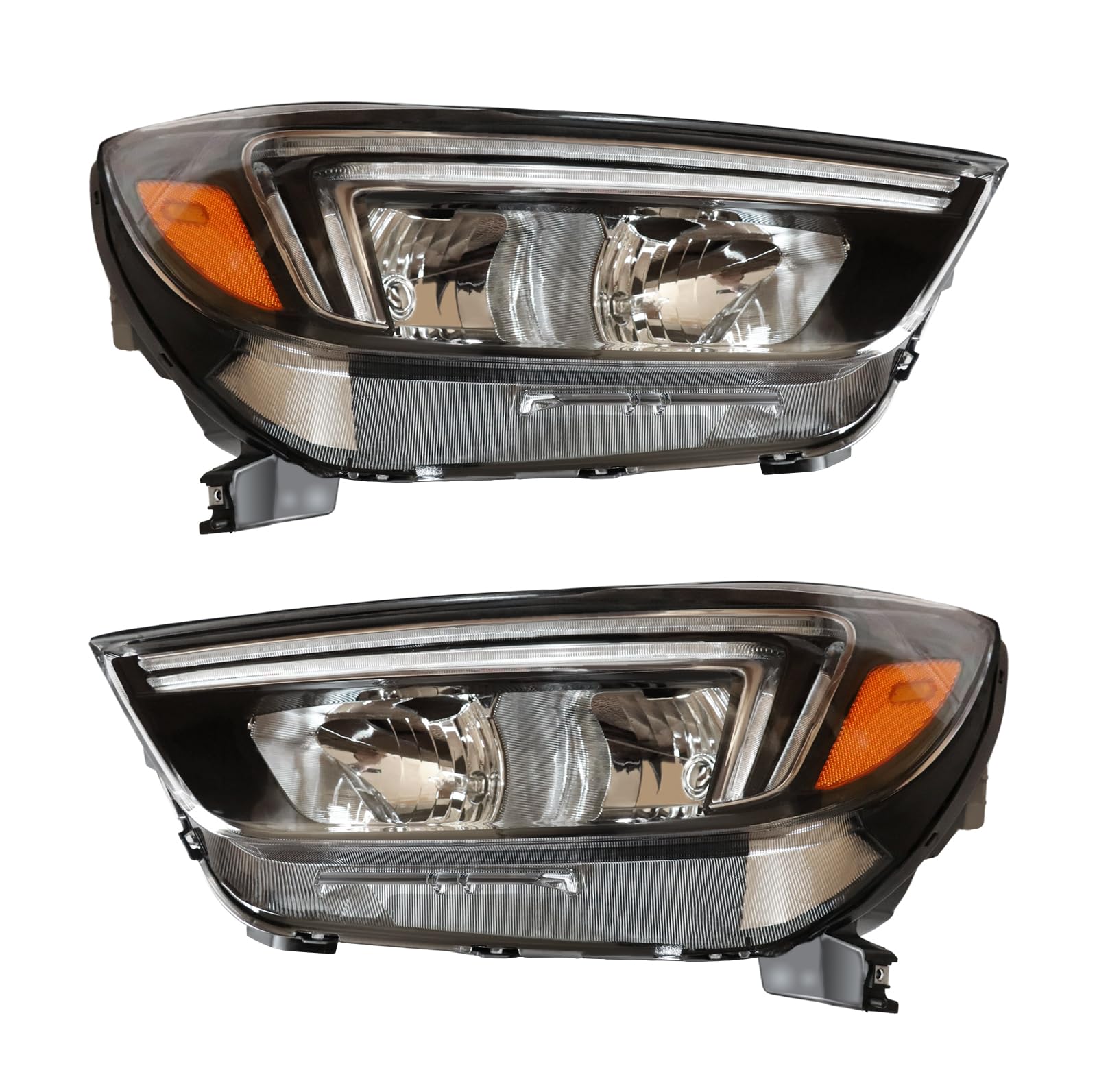 Left + Right Side Halogen LED Headlights Assembly,Front LH+RH Headlamps Driver Passenger Side Direct Replacement For 2017-2022Buick Encore
