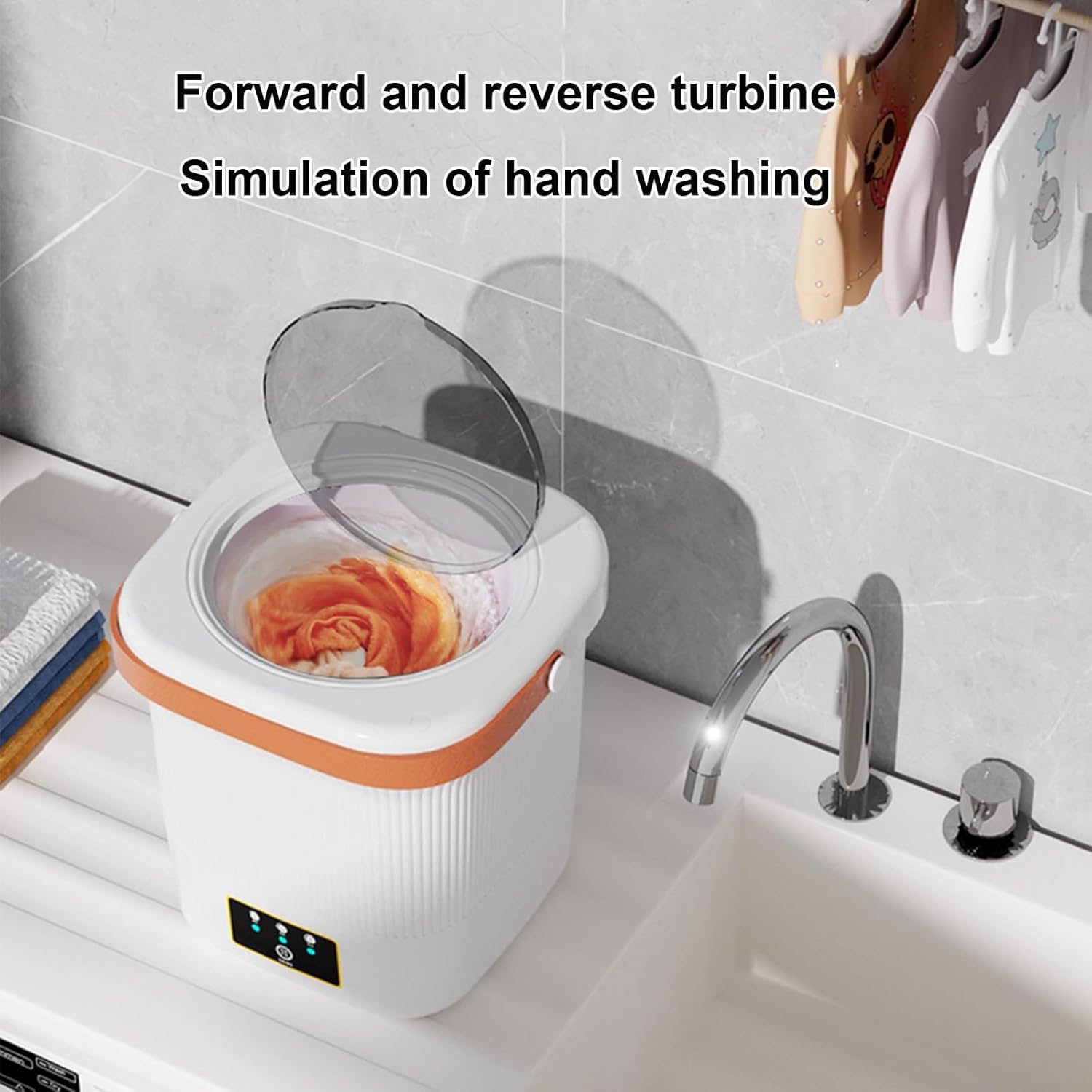 Portable 12L Mini Washing Machine with Spin Basket - Ideal for Underwear, Socks, Towels - Compact, Lightweight, Perfect for Apartments, Hotels, Travel (Gray)