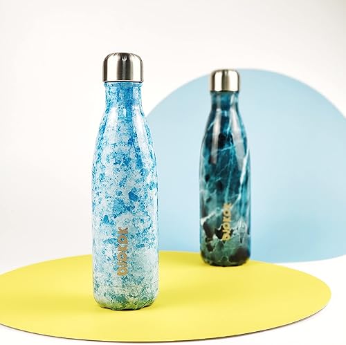 Miniatura 4 de BJPKPK - Botellas de agua aisladas de 17 onzas  500 ml, botellas de agua de acero inoxidable, botellas de agua deportivas que mantienen el frío