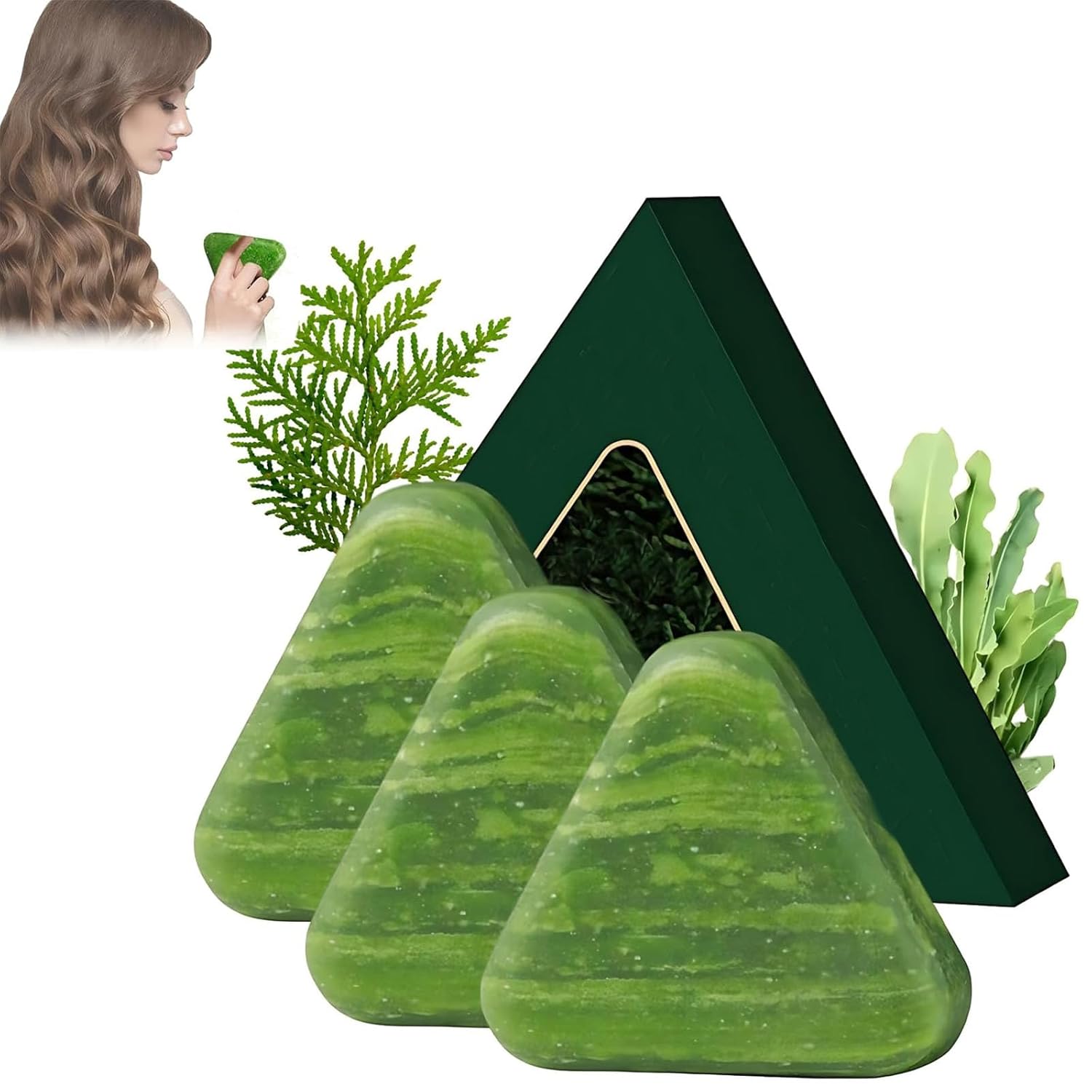 Korean Hair Growth Bar with Rosemary & Amino Acids – Scalp Care Shampoo Bar for Thinning Hair, Strengthens Roots, Reduces Hair Fall from Breakage Hydrating & Volumizing (3pcs)