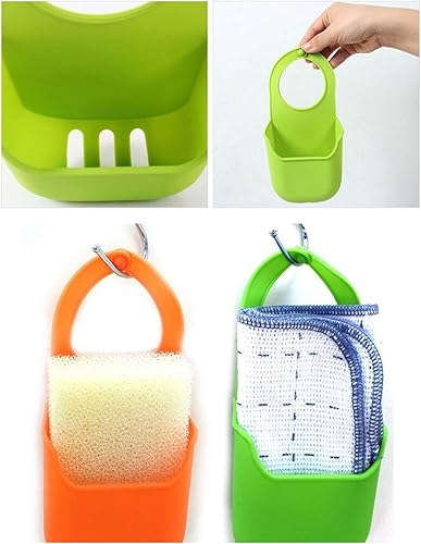 Miniatura 7 de Soporte de silicona para lavar platos Esponja para fregadero Fregadero Colgador superior Fregadero Soporte de cocina (naranja)