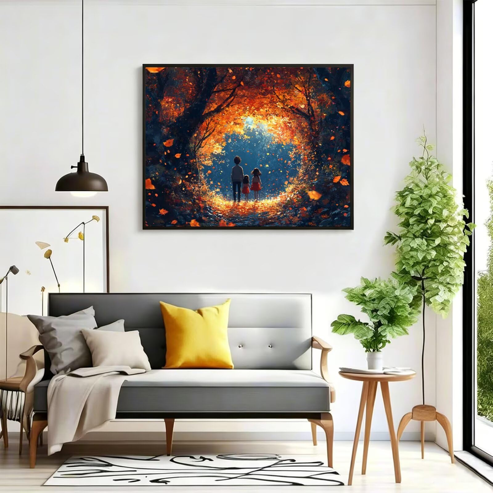 Q-807 malowanie według liczb, drzewo dla dorosłych, "zrób to sam", ręcznie malowany obraz olejny, płótno do malowania, 100 x 150 cm, bez ramy, zestaw do malowania według numerów, dekoracja salonu i na