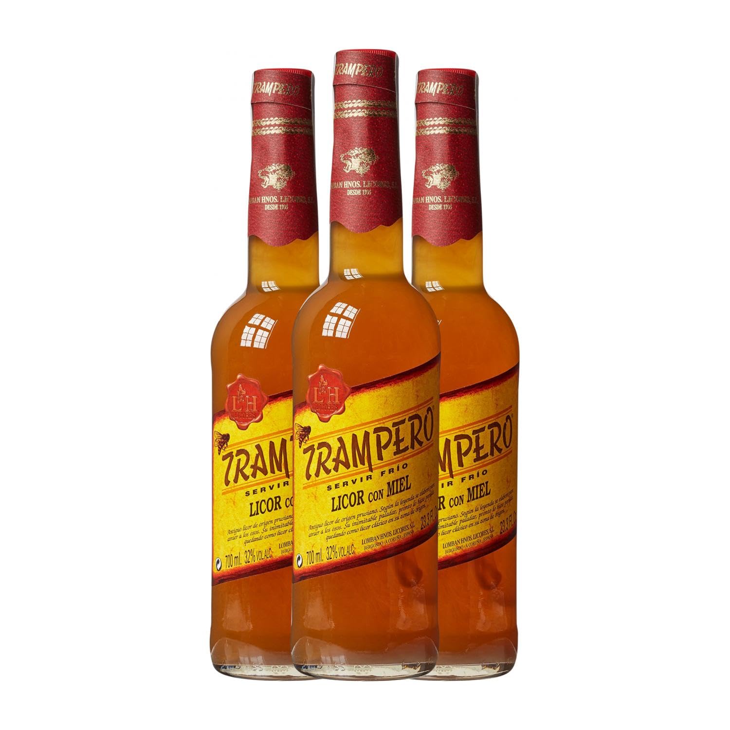 Orujo Trampero Licor de Miel 70 cl (Caja de 3 Botellas de 70 cl)