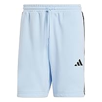 Adidas Homme Essential Three Stripes French Terry Short, Glow Blue, Black, M