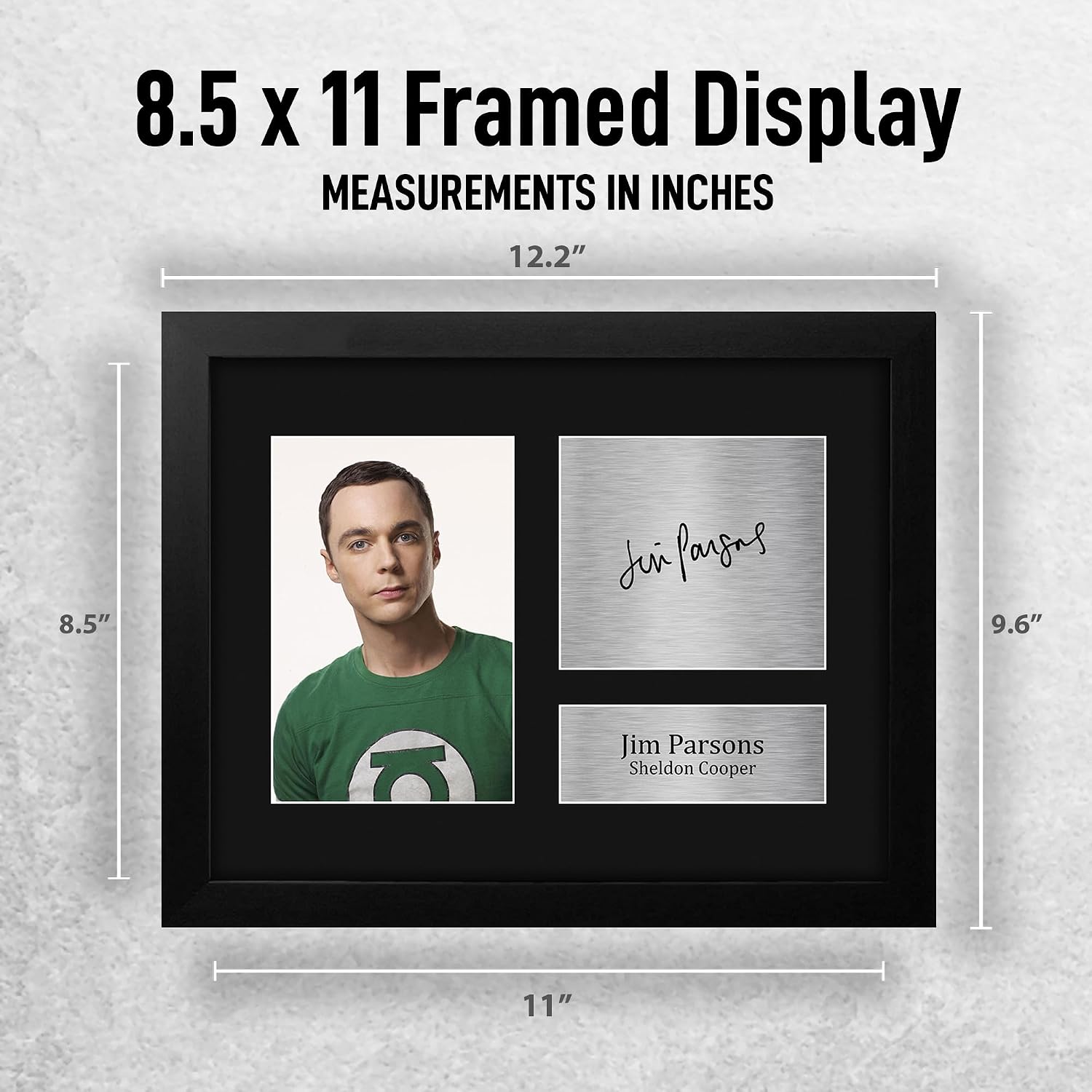HWC Trading Jim Parsons Big Bang Theory Sheldon Cooper Framed Gifts Printed Signed Autograph Picture for TV Show Fans - US Letter Size image 2