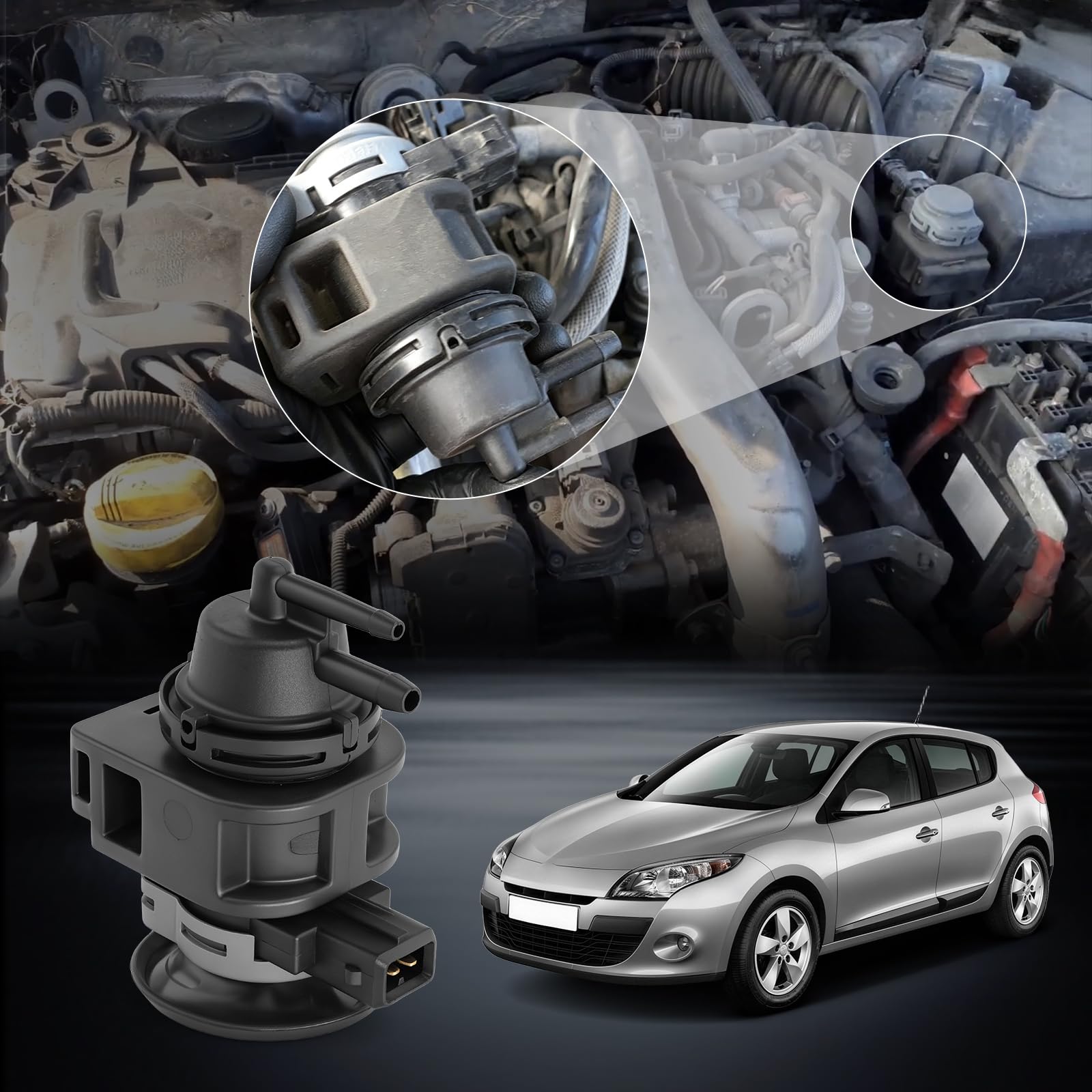 Baceyong Valvola di controllo pressione Turbo Boost 2 pin compatibile con Renault Nissan 1.5 2.0 dCi, Clio Megane Laguna Scenic Kangoo Master, Qashqai J10 J11, OE 8200661049 8200625684 14956-00Q0H