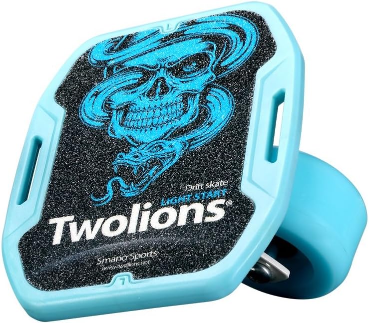 TWOLIONS Pro Skates - Drift Skate,ABS Pedal,Roller Road Drift Skates Plate Anti-Slip Board Aluminum Truck with PU Wheels with ABEC-7 608-Bearings (Cool-Blue)
