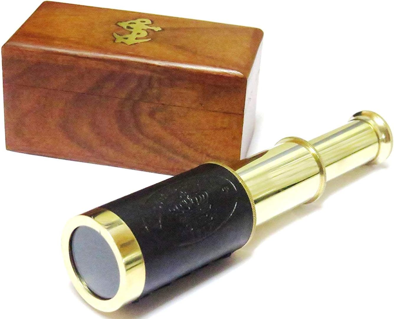 Telescopio de Latón 6 Pulgadas con Caja de Madera NauticalMart