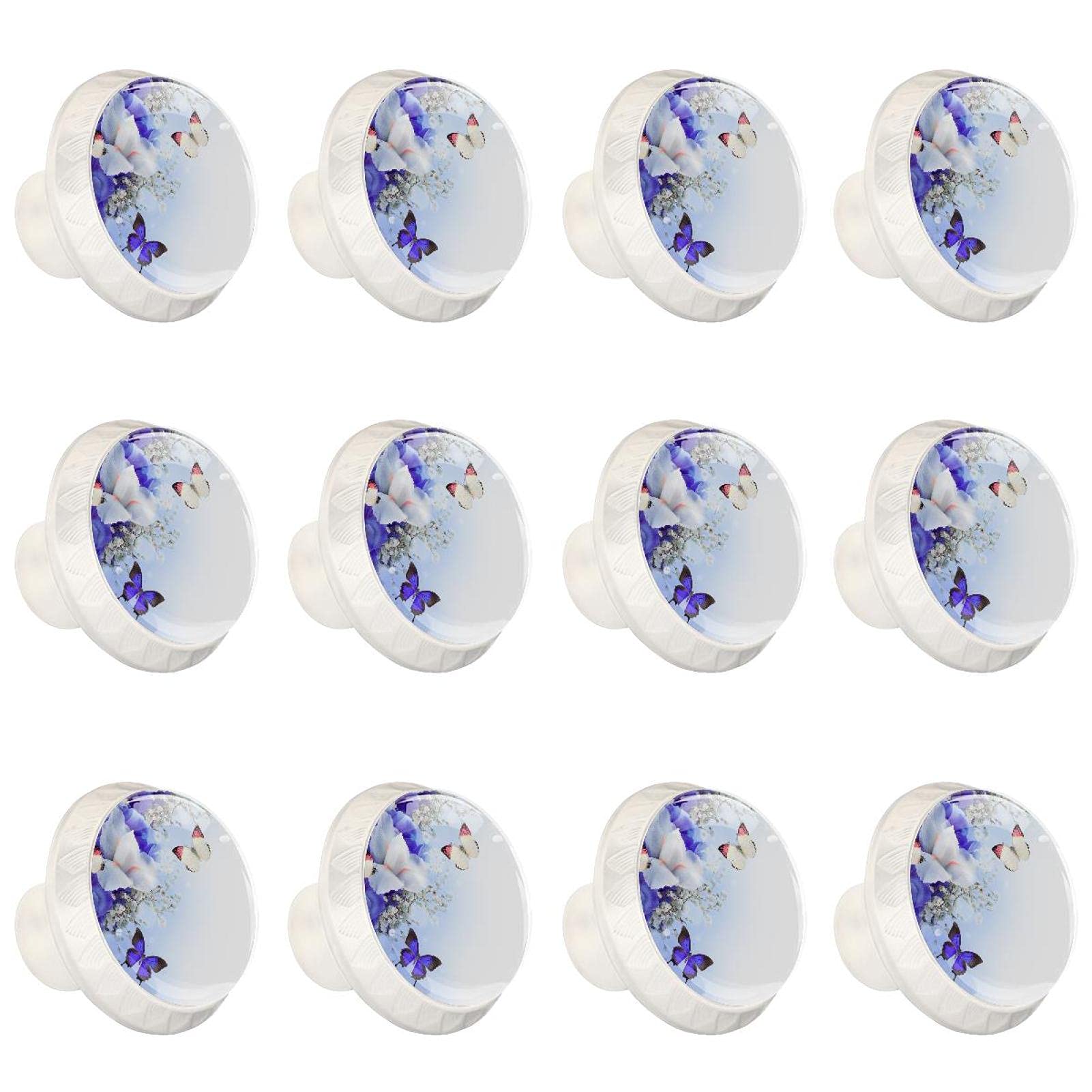 Boutons décoratifs ronds iris et papillon pour sublimer la commode de votre chambre