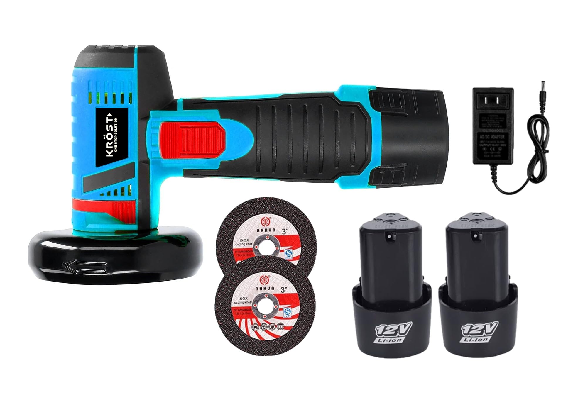 KROST Cordless Mini Angle Grinder Suitable for Grinding Cutting & Polishing with 2 Pieces Wheels/Discs for Cutting (B0CQ4QJB3G) Amazon Price History, Amazon Price Tracker