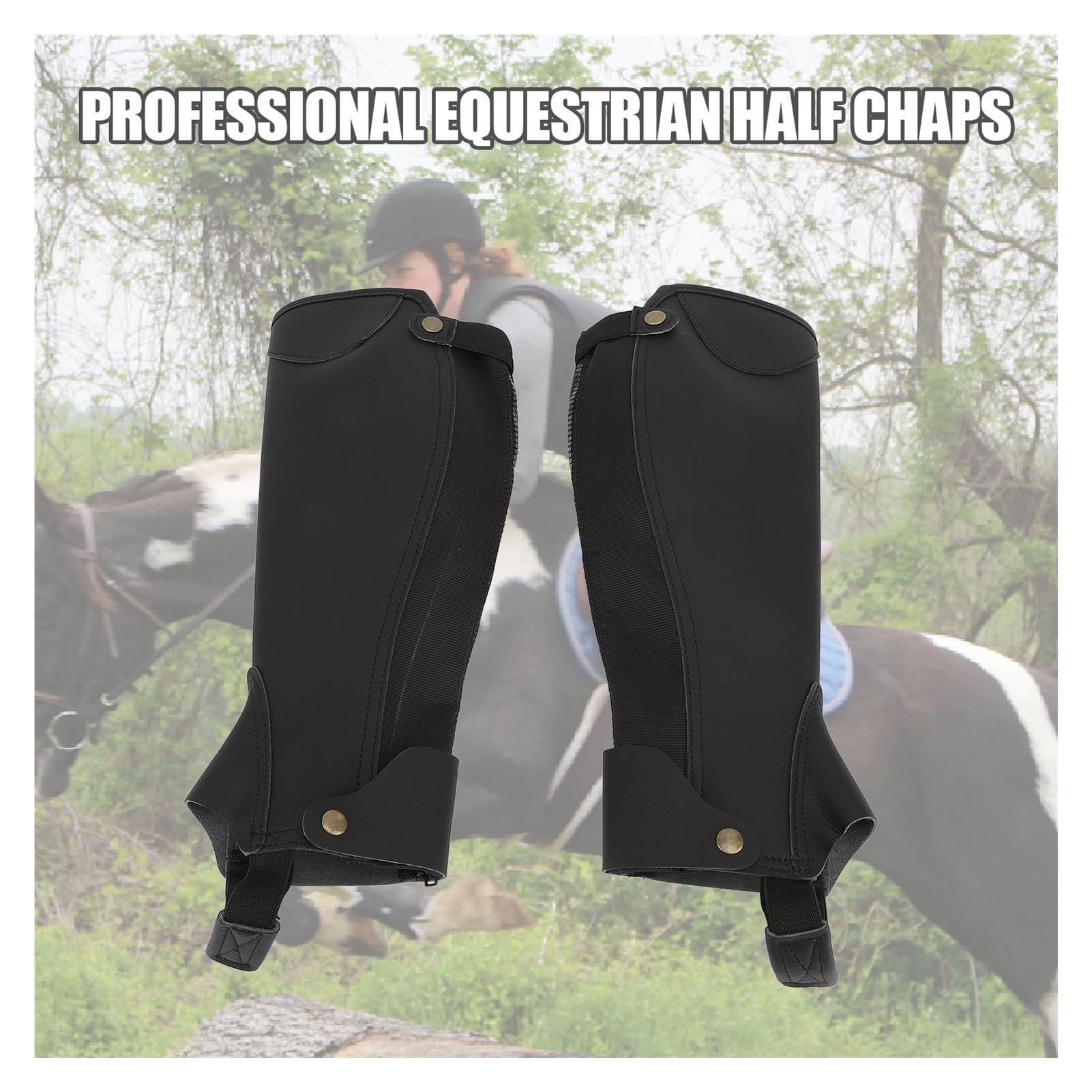 Reiten Half Chaps Gamaschen for den Reitsport, halb atmungsaktiv, weich, stoßdämpfend, for Reiten, aus Mikrofaser, 1 Paar for Erwachsene