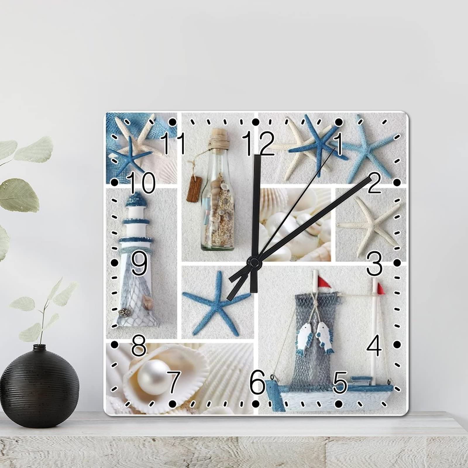 Horloge murale rustique en bois de 30 cm fonctionnant à piles pour cuisine