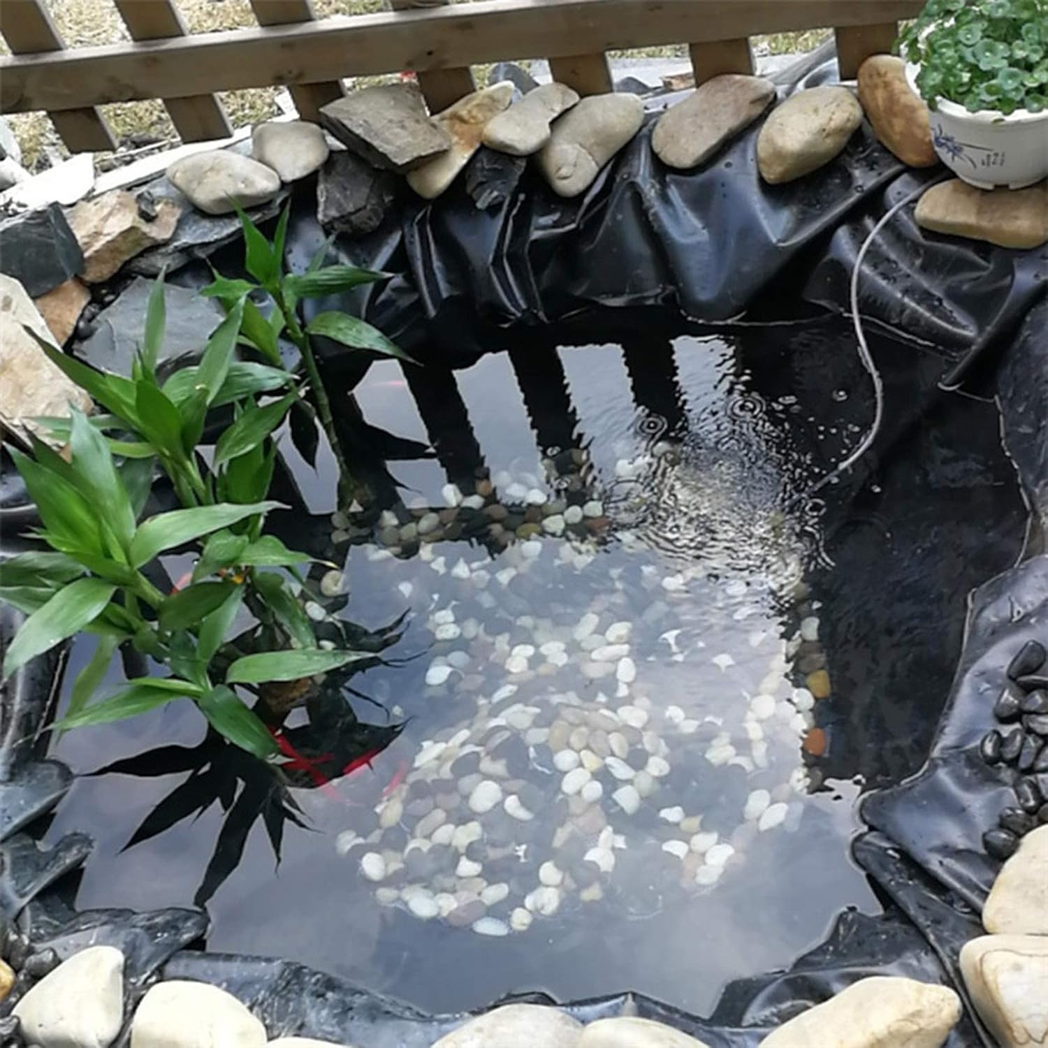 Heavy Duty UV Resistant Pond Liner - Tear-Resistant Membrane for Garden Fish Pond, Stream & Fountain (30S - 0.3MM) - Durable, Pre-Cut, Ideal for Water Features
