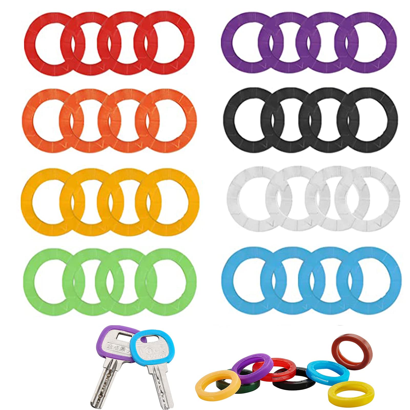 FYACCD 8 Stück Schlüsselkappen, Halbkreisförmig Schlüssel Kappen, Silikon Key Caps Covers, für Hausschlüssel-Etiketten FYACCD 8 Stück Schlüsselkappen, Halbkreisförmig Schlüssel Kappen, Silikon Key Caps Covers, für Hausschlüssel-Etiketten