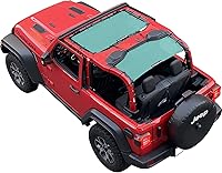 Vista 91 de Shadeidea - Parasol para Jeep Wrangler JL Unlimited (2018-2023) de 2 puertas y 4 puertas frontales, pantalla de malla negra para parasol JLU SAHARA