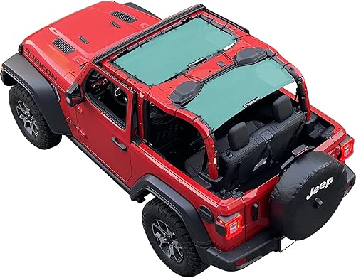 Miniatura 91 de Shadeidea - Parasol para Jeep Wrangler JL Unlimited (2018-2023) de 2 puertas y 4 puertas frontales, pantalla de malla negra para parasol JLU SAHARA