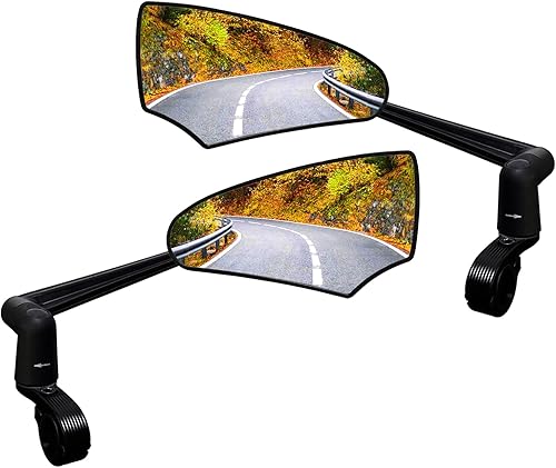 Homieway 2PCS Bike Mirror, New Foldable Bicycle Mirror for Handlebar Mount, Leve