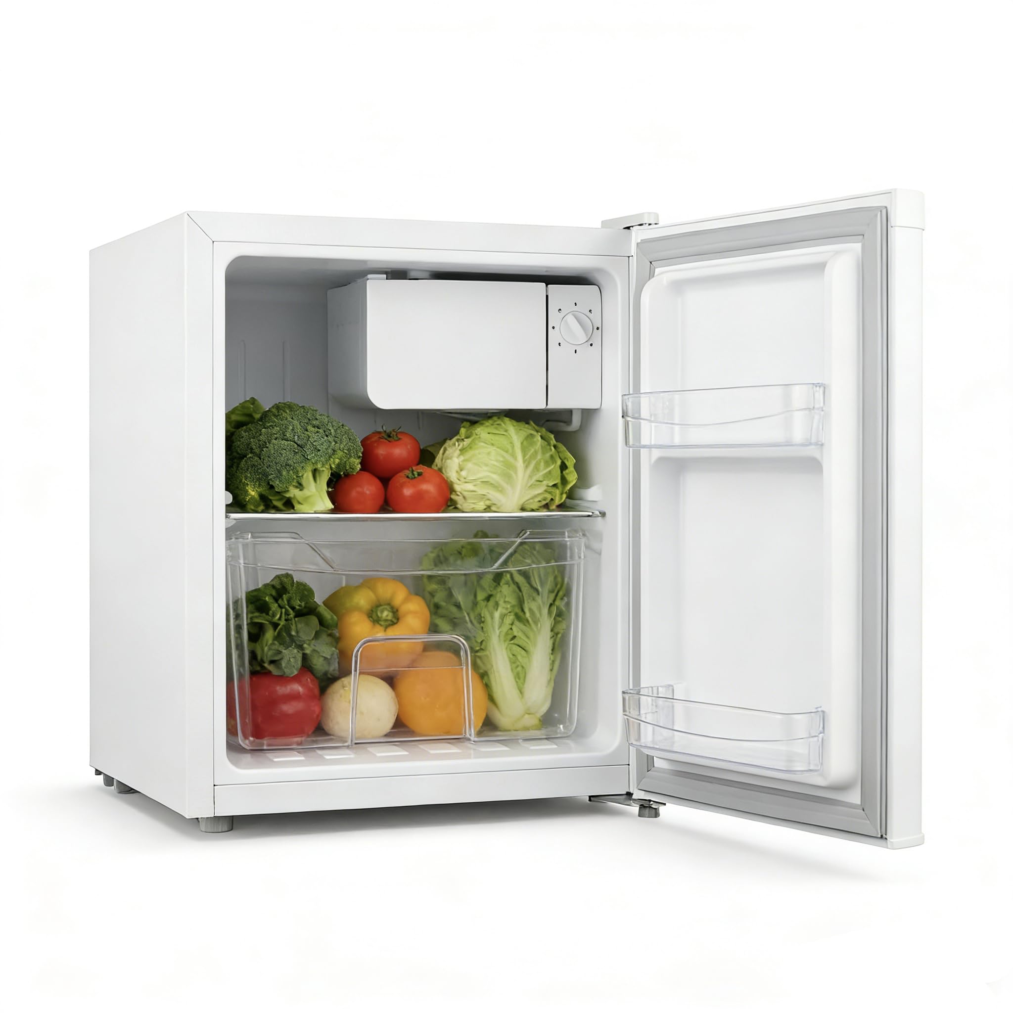 Casanta 50L Mini Fridge with Soft Freezer, Single Door Compact Small Refrigerator with 7 Temperature Settings, Quiet & Energy Saving Beverage Cooler for Bedroom, Dorm, Office, Skincare White | Fridge.com