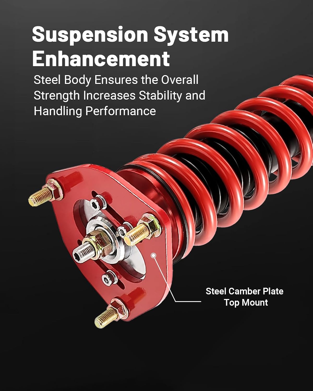 EVIL ENERGY Coilovers Compatible for Lexus ES300 1992-2001, Height Adjustable Lowering Kit, Twin-Tube Coilover Suspension Kit for Comfortable Ride, Red