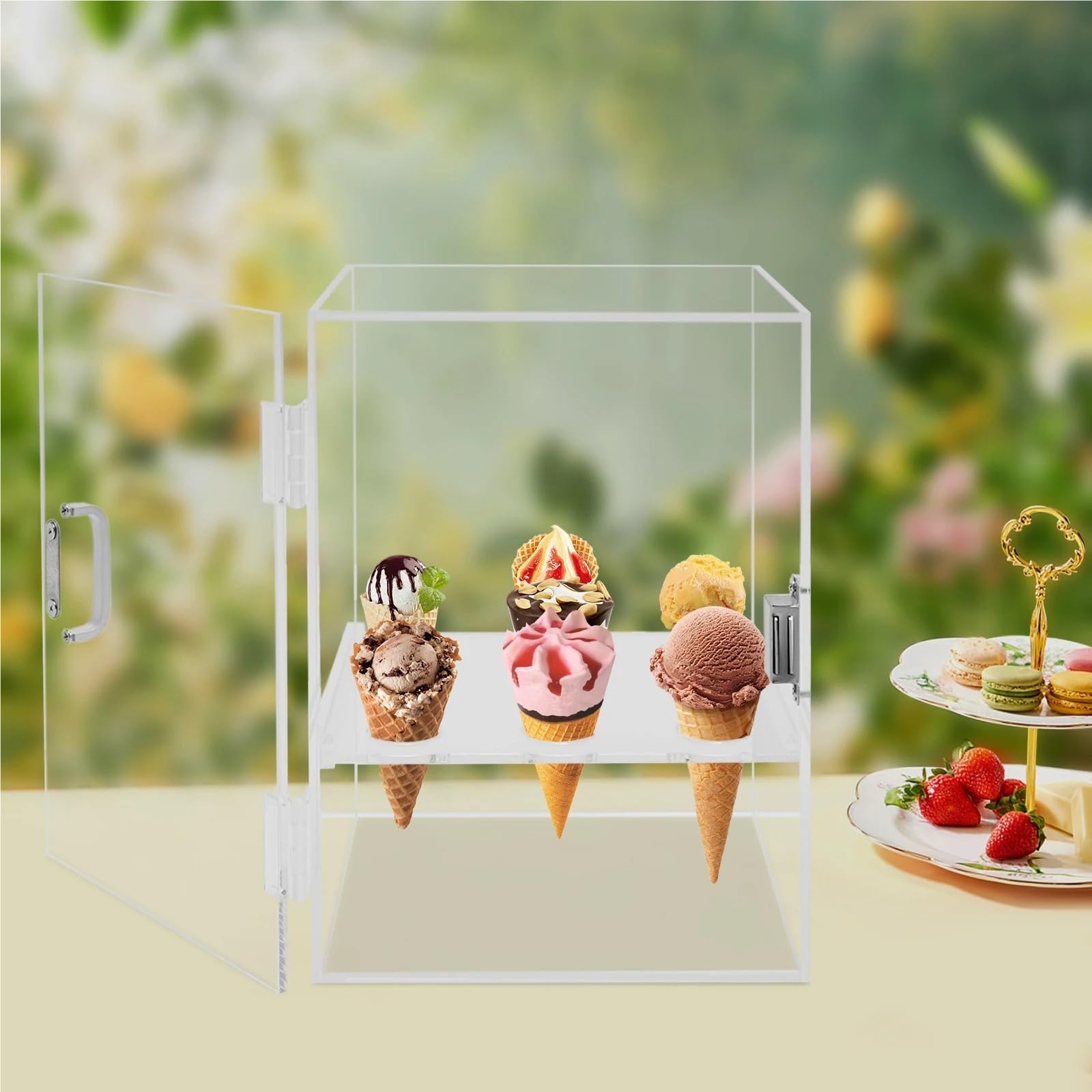 9 Löcher Transparente Eistüte Eierbrötchen Vitrine Zucker Waffeltüte Aufbewahrung Ständer Halter Box Für Geburtstagsparty