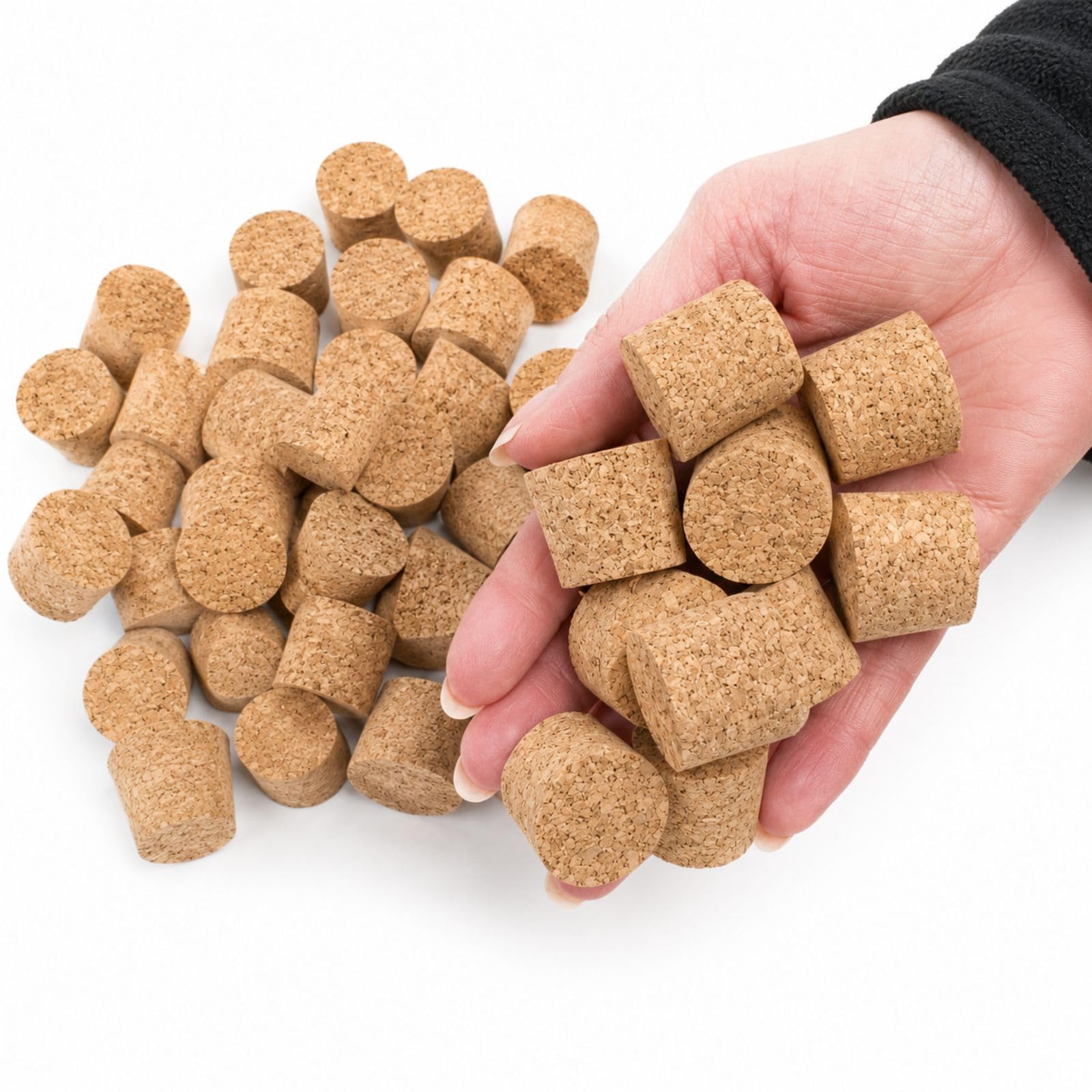Tappi in sughero naturale, 34/30 x 24 mm, confezione da 100 pezzi, per caramelle, signore, caraffe, bottiglie e vetreria da laboratorio