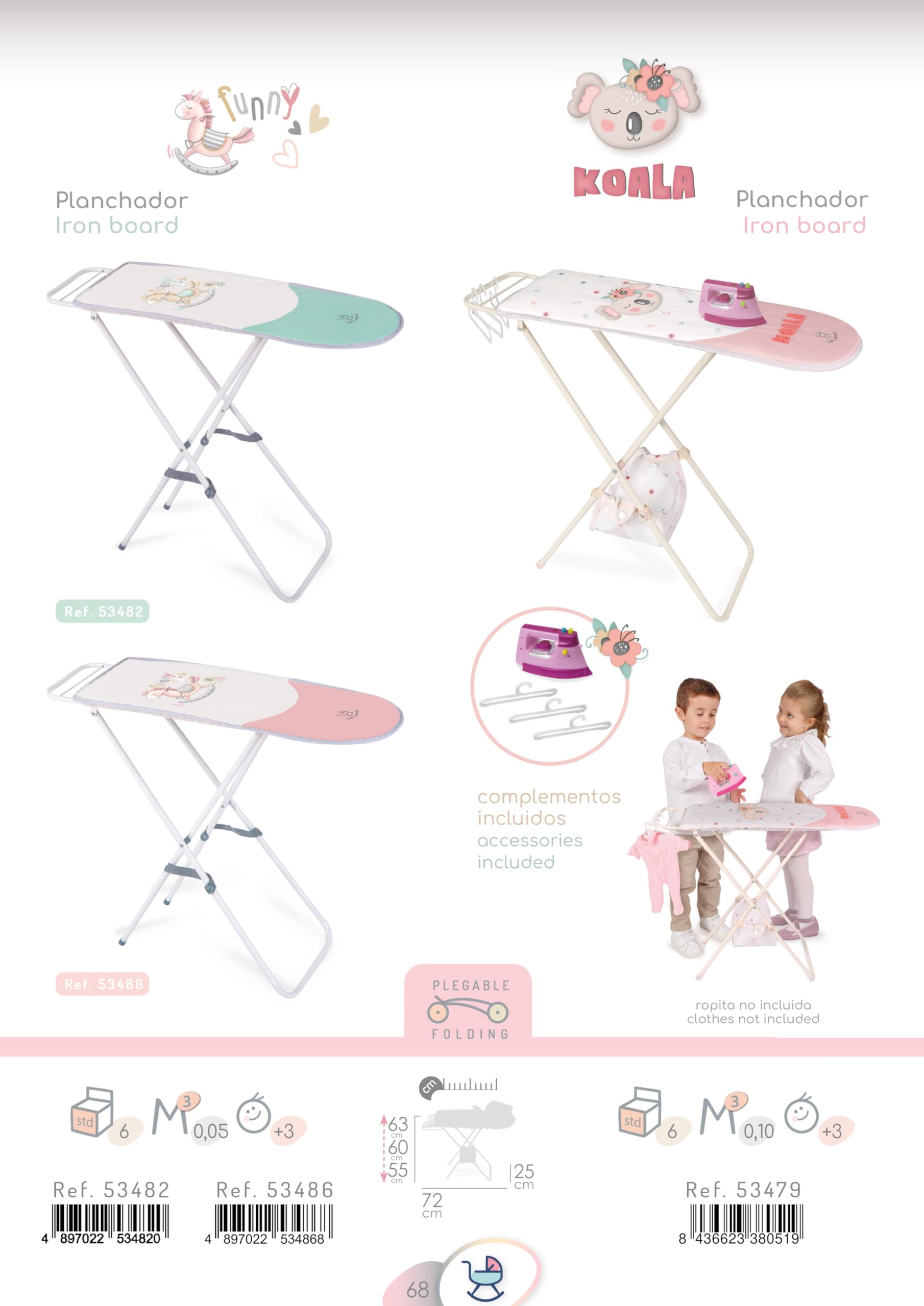 Planchador Plegable con Plancha y Perchas