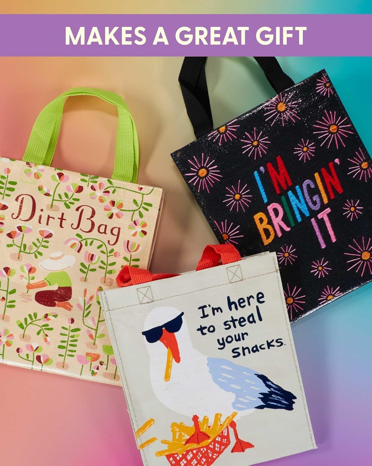 Blue Q Handy Tote Bag - Doggy Bag - Recycled & Reusable Sturdy Canvas Shopping Bag with Quirky Art and Handles, 95% Recycled Material, Ideal for Lunch, Gift, Groceries 10" h x 8.5" w x 4.5" d - Image 8