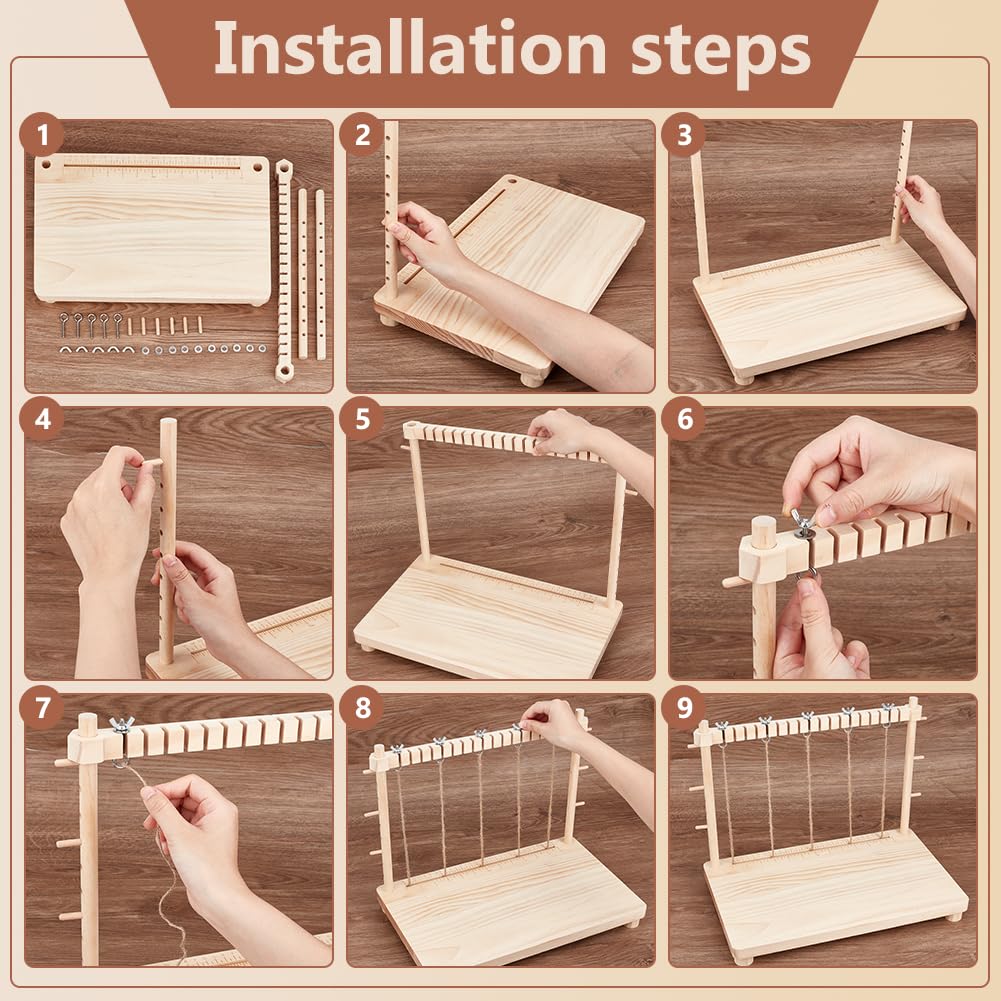 BENECREAT Set di Telai per Cucito e Rilegatura In Legno, Telaio per Rilegatura Libri, Forniture per Rilegatura A Mano di Libri Fatti A Mano, Fai Da Te, 40x25x32cm