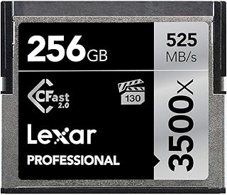 Lexar Professional 3500x 256GB CFast 2.0 Card, Up to 525MB/s Read, for Cinematographer, Filmmaker, Content Creator (LC256CRBNA3500)