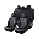 Coverado Car Seat Covers Full Set&comma; 11 Pieces Universal Seat Covers for Cars&comma; PVC Car Seat Cushions&comma; Auto Car Seat Protectors for Front and Rear&comma; Driver Seat Covers Fit for Most Vehicles Black
