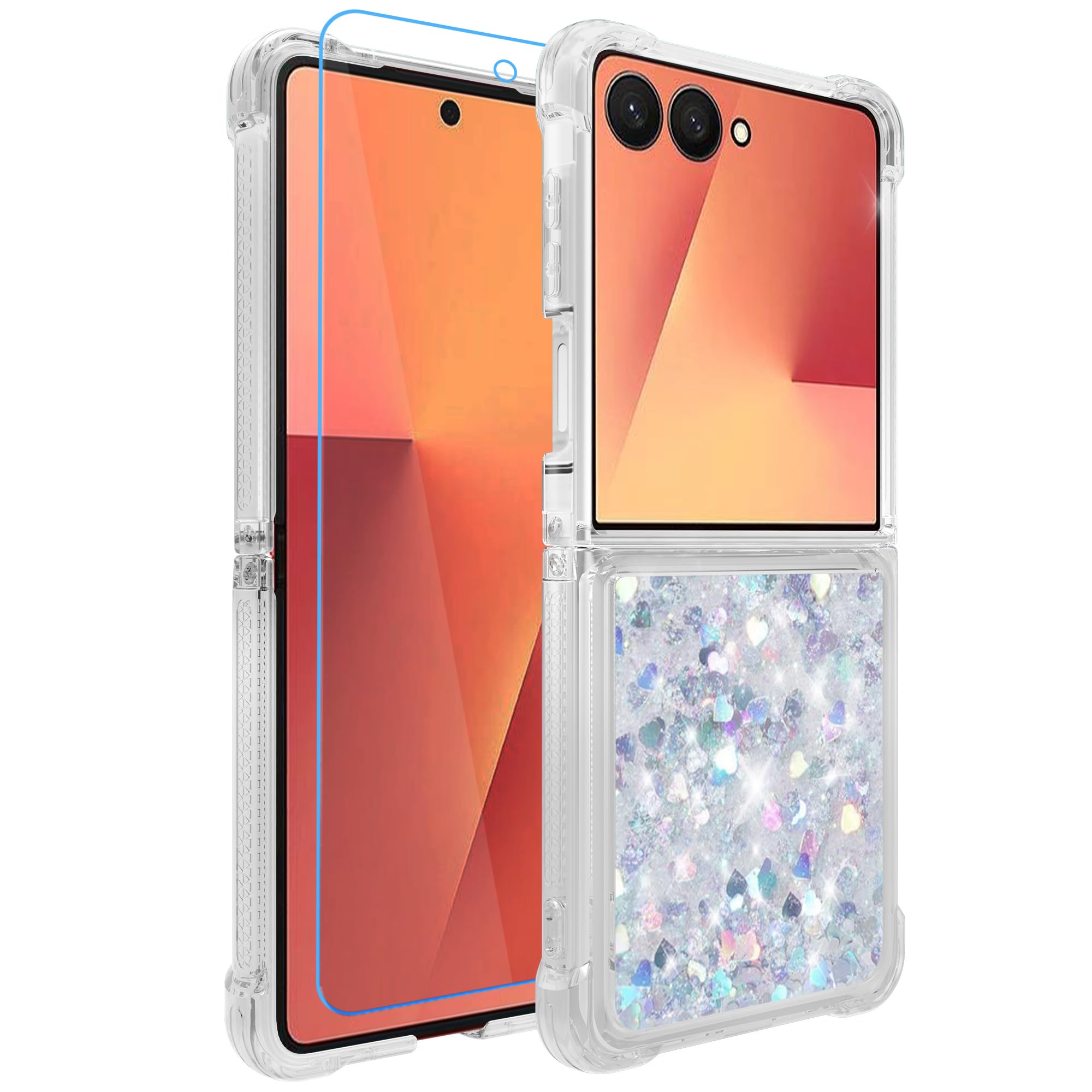 Coque pour Galaxy Z Flip 8 protection écran verre paillettes - 2