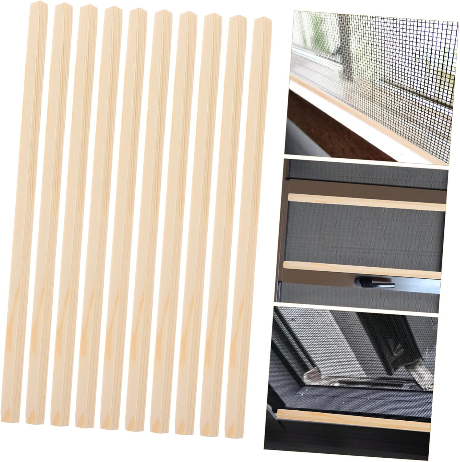 10pcs Wooden Window Trim Molding for DIY Decorations Pine Triangle Edge Molding Strips Suitable for Window Frames and Craft Projects