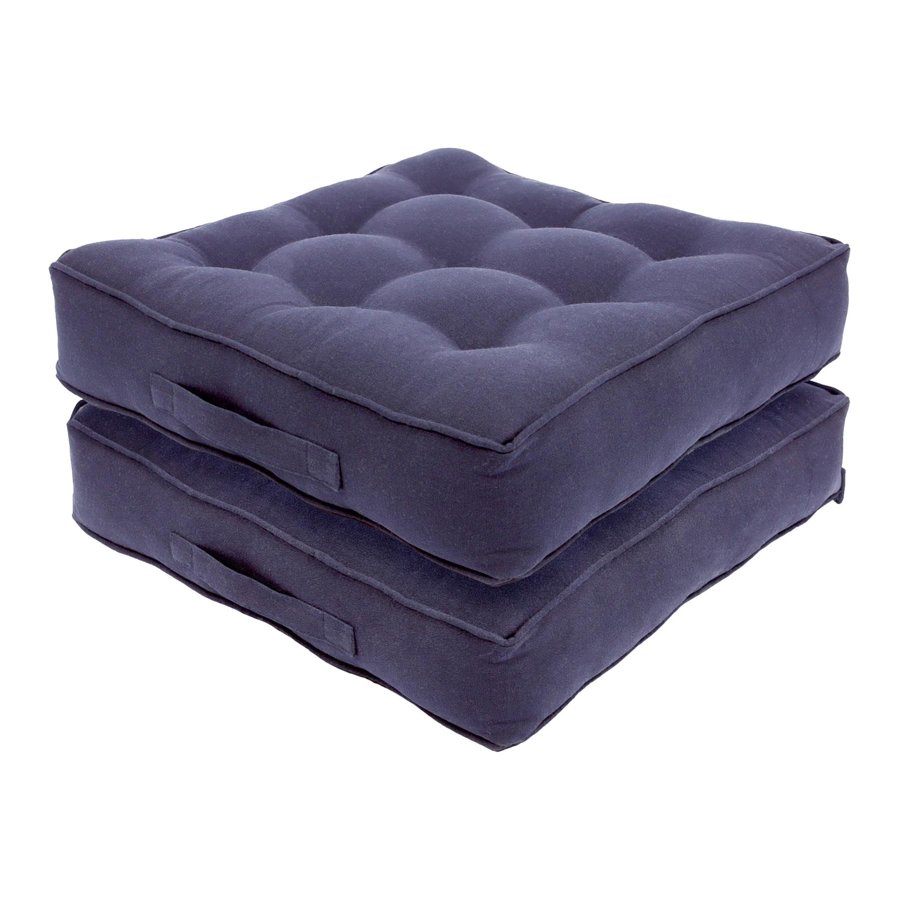 Harbour Housewares Square Armchair Booster Cushions50 X 50CmNavyPack Of 2 from B&Q