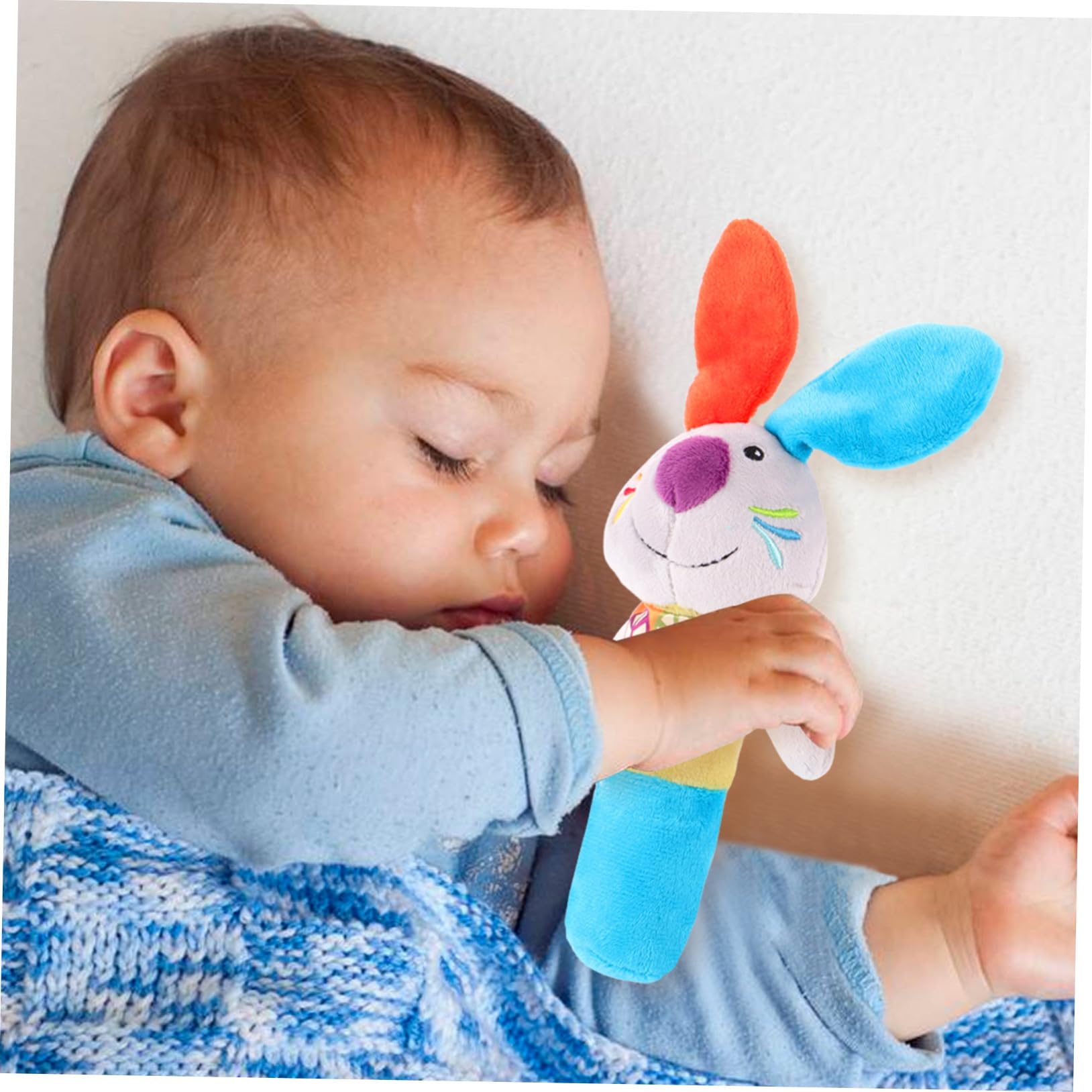 ibasenice Jouet de Préhension Stimule la Motricité Fine et L'exercice Main-œil Bleu et Orange en Peluche pour Bébés pour Éveil Sensoriel des Nourrissons des Nourrissons