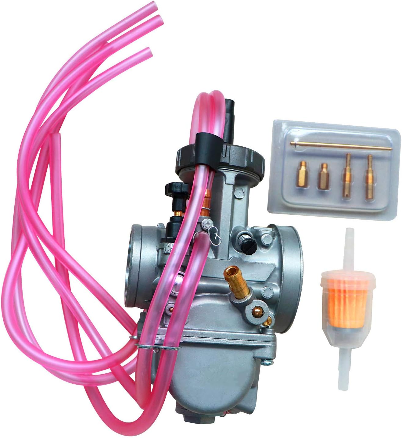Carburetor PWK38 Air Striker 38mm Carb For HONDA TRX250R CR250 ATC250R YAMAHA YZ250 CR500 KDX200 KDX220 KX250 KX500 ATC250 LT250 LT500 250 SUZUKI KAWASAKI Dirt Bike Quad ATV Car Vehicle Motorcycle