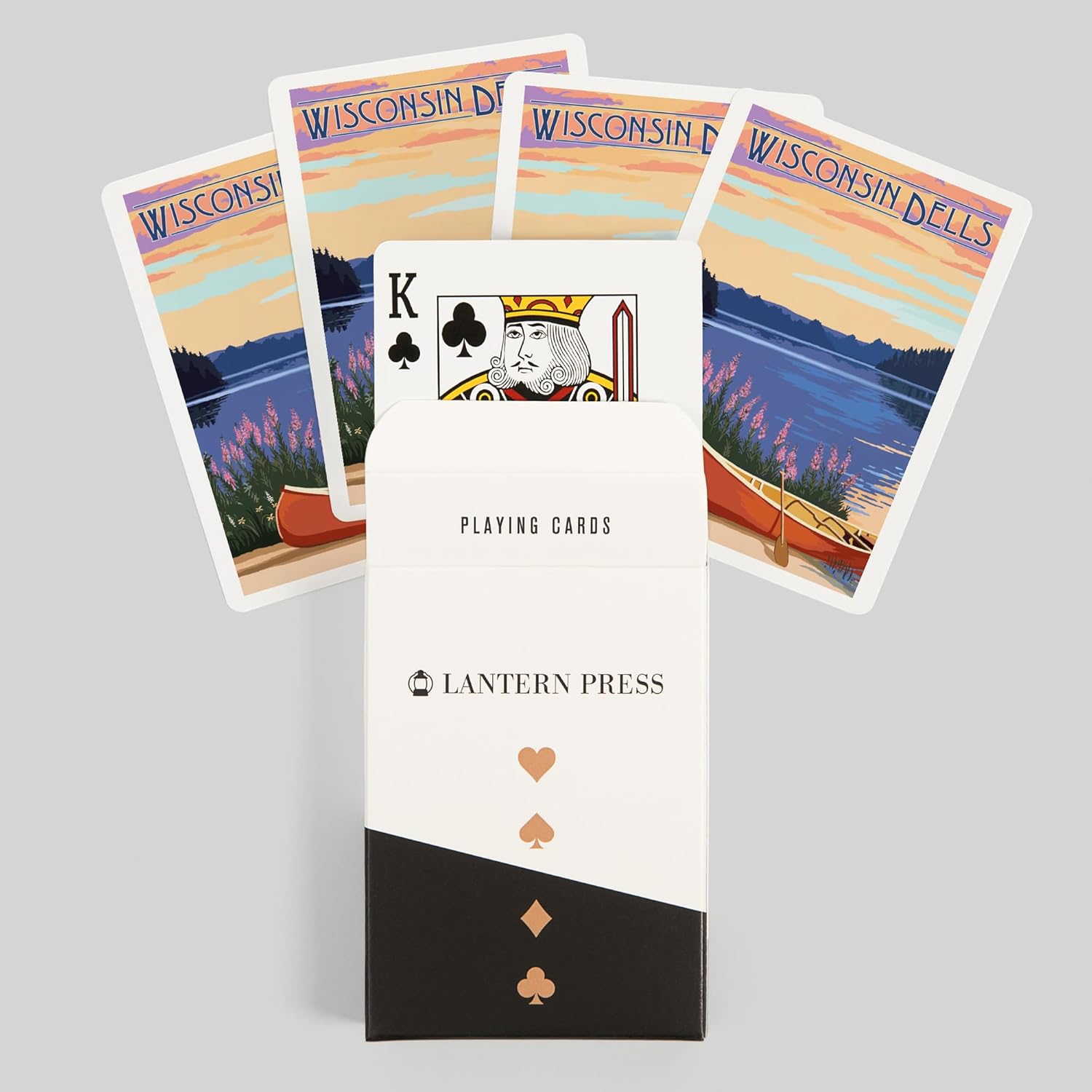 Lantern Press Wisconsin Dells, Wisconsin, Canoe and Lake, 52 Playing Cards for Adults, Poker Size Card Deck