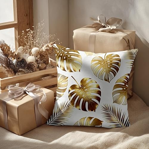 Miniatura 7 de Batmerry Fundas de almohada decorativas con hojas tropicales, diseño de hojas de palmera de Monstera, funda de almohada de doble cara para sofá,