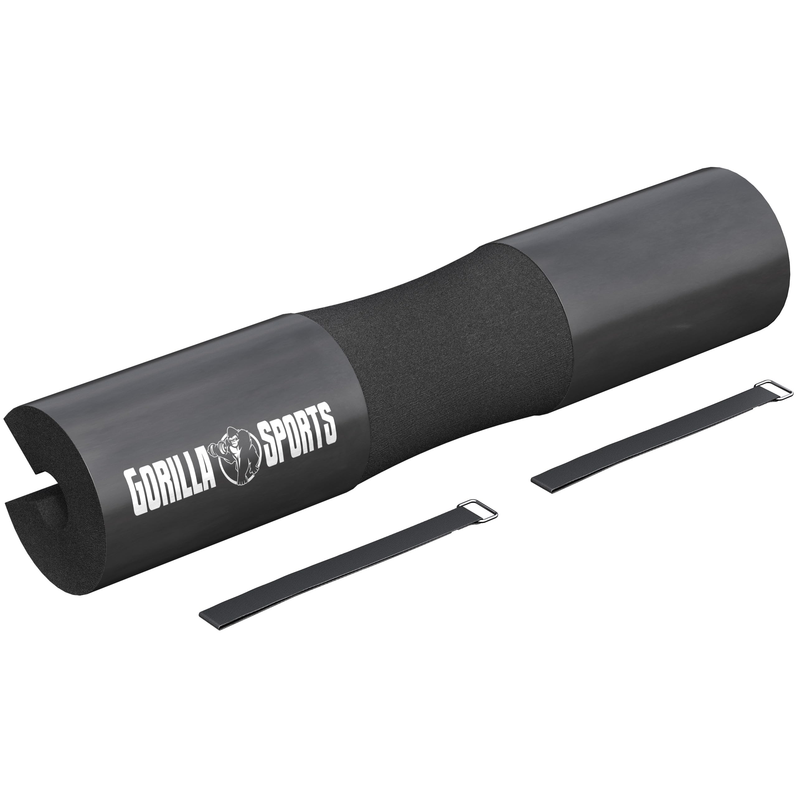 Gorilla Sports Mousse Barre Musculation 40cm - Coussin Protection Squat Pad Avec Velcro - Noir