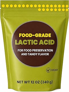 Lactic Acid Food Grade, Vegan Lactic Acid Powder for Vegan Cheese, Food Preservation and Tangy Flavor 12 Ounces