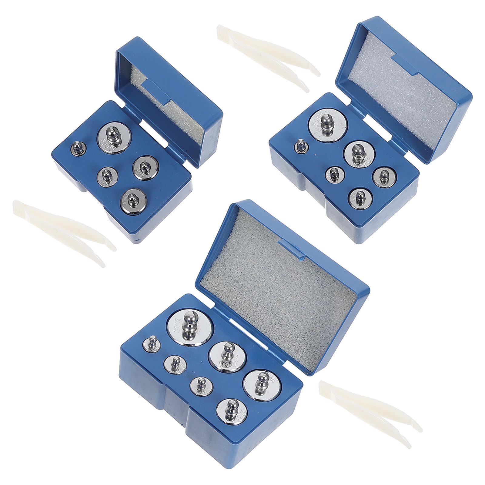iplusmile Juego de Pesas de Calibración y Material de Acero 3 Cajas Diseño de Cajas Separadas para Balanzas de Laboratorio y Electrónicas para Uso en Aulas de Ciencias y Laboratorios